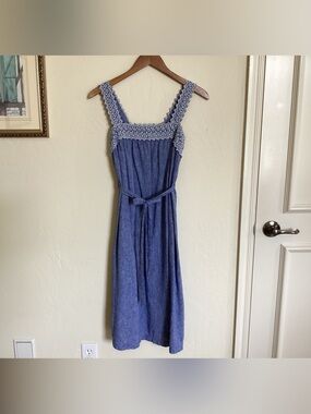 Blue Chambray Maternity Dress